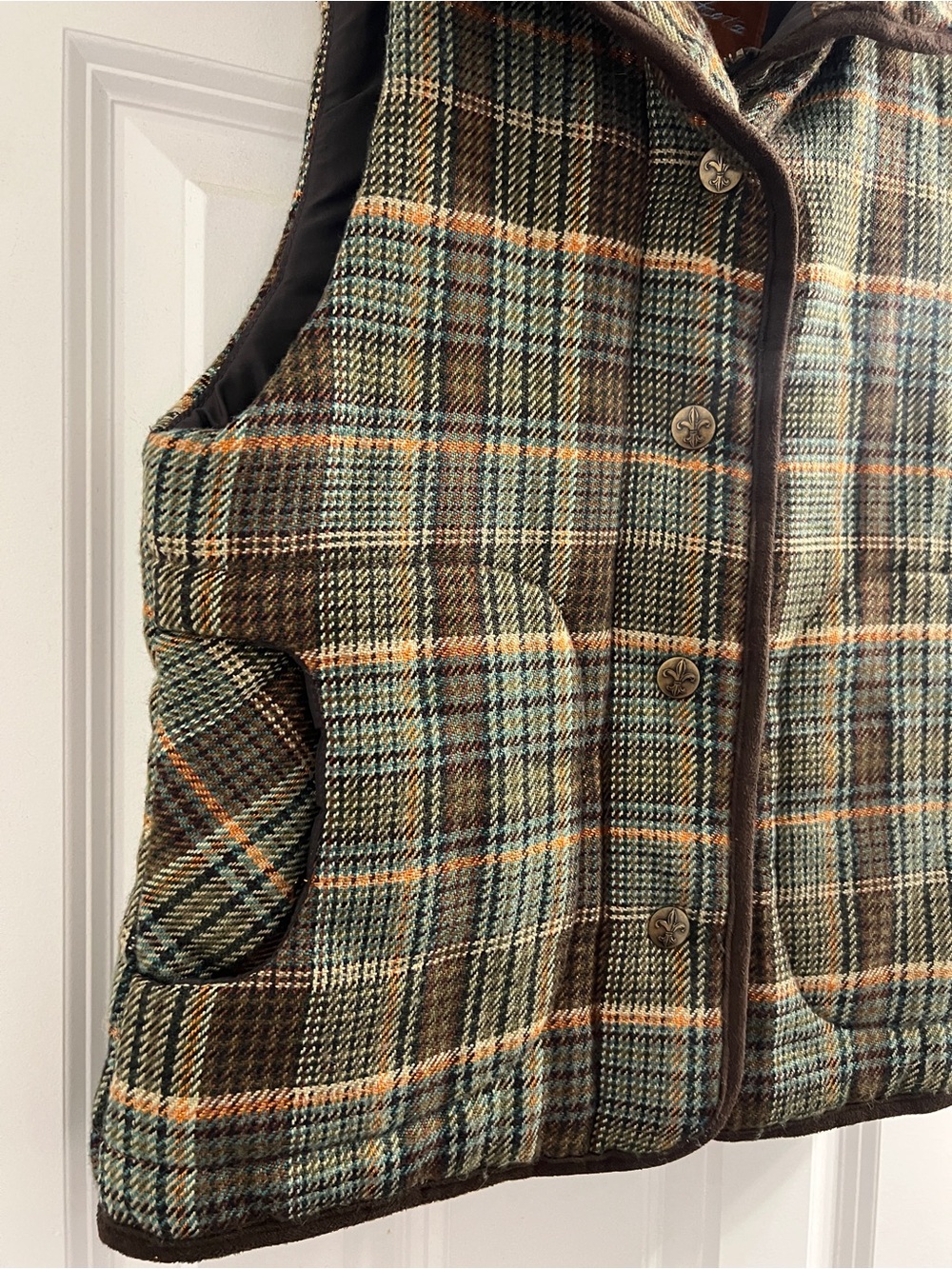 BB Dakota Classic Academia Plaid Quilted Vest- XS/S - Picture 6 of 15